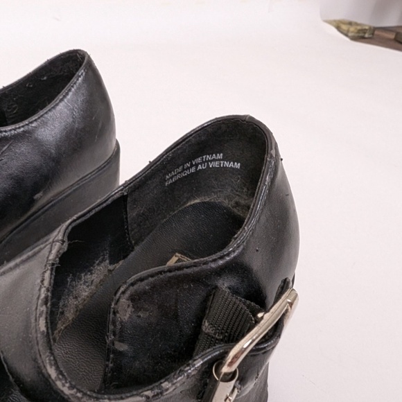 90's Mary Jane Platform Shoes Heels Chunky Lug Sole High Pump Thick Loafers - Picture 8 of 10